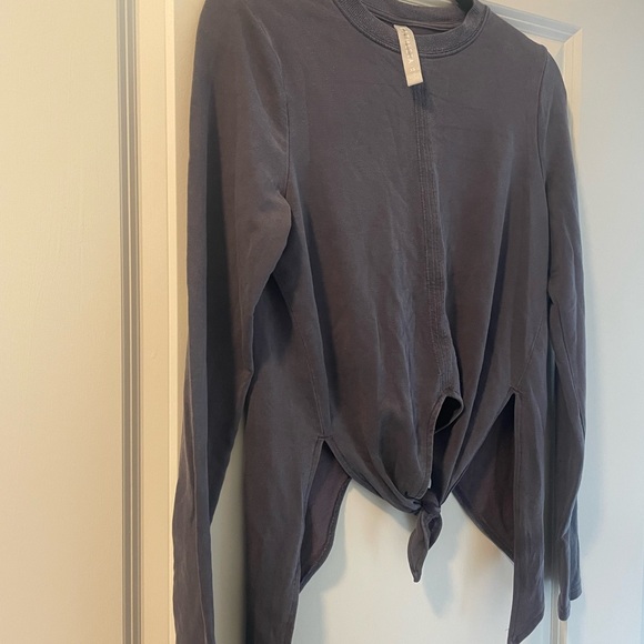 Athleta Long Sleeve Tie-Front Top - Purple - Picture 3 of 4